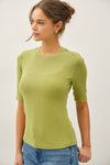 Modal Classic Ribbed Crewneck Short Sleeve Top