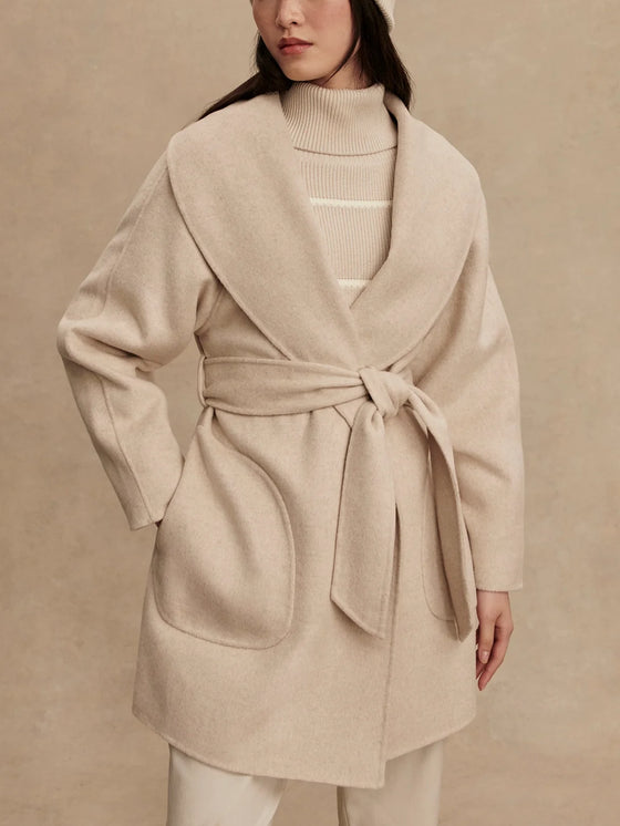 Varley Edgemere Wrap Jacket in Pumice Stone Marl taupe