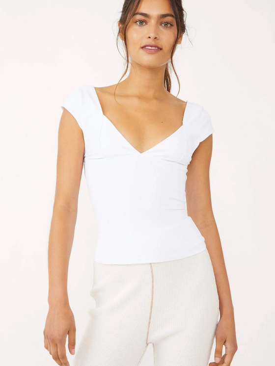 Free People Cami Corset Top in White