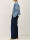 Be Cool's Knit Denim Cropped Shacket
