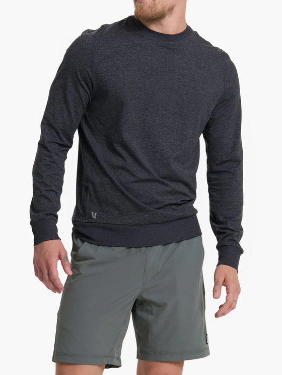 Vuori Ponto Performance Crew in Charcoal Heather