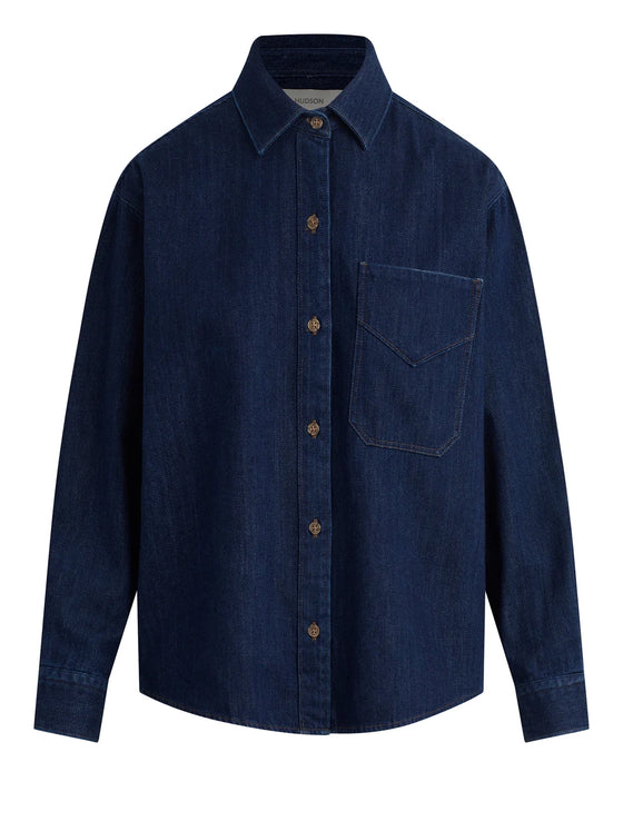 Hudson Jeans Oversized Button Down Shirt in Evening Day