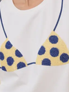 Raisonnel Caviar Print Bikini Graphic Detail Tee in Ivory/Dot