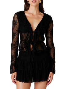  Nia Lace Tie Top Cuba Lace Top in Black for Women