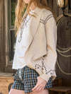J.O.A. Horse Jacquard Shawl Knit Cardigan in Ivory