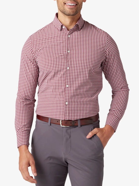 Mizzen+Main Leeward Dress Shirt in Garnet Gingham
