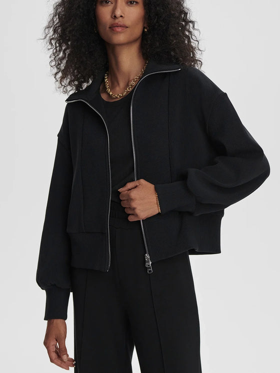 Varley Gibbs Zip Through Sweat in Black