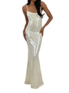 Et Clet Cream Sequin Gown