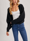 Bluivy's Cropped Rib Knit Bolero Shrug Sweater