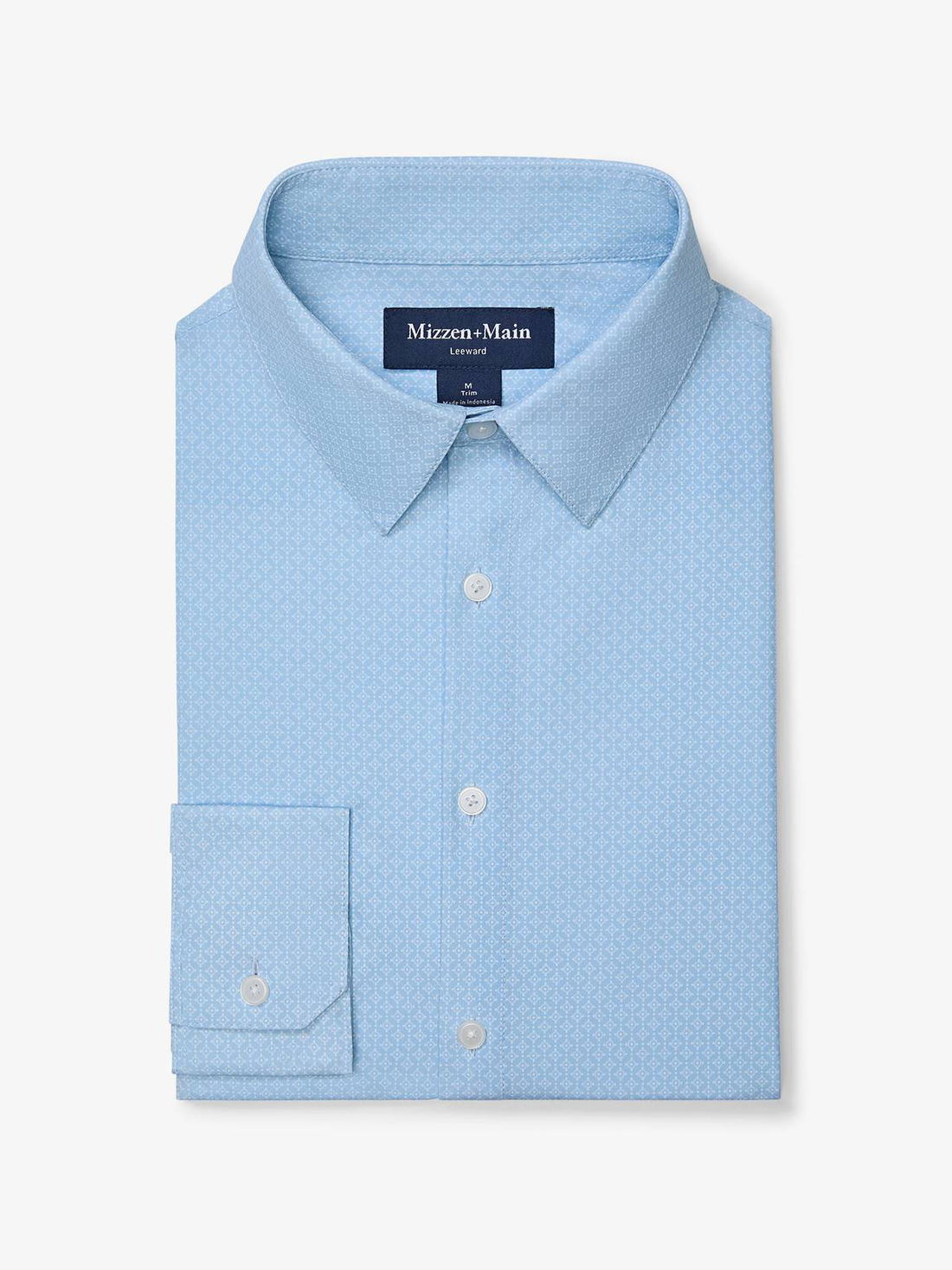  Leeward Long Sleeve Dress Shirt in Light Blue Circle Texture