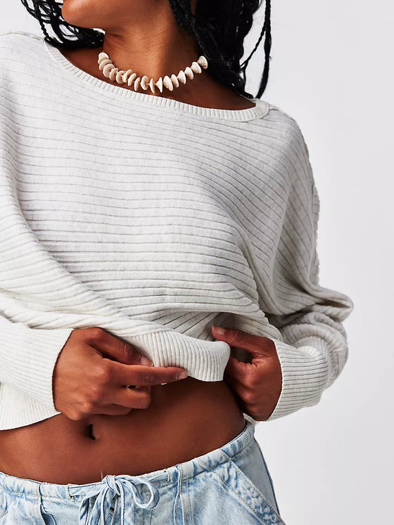 Free People Sublime Pullover in White Heather
