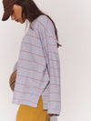 Free People Printed Hustle Layer in Awning Stripe Slate
