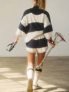 Free People Retro Rugby Set in Midnight Navy Combo