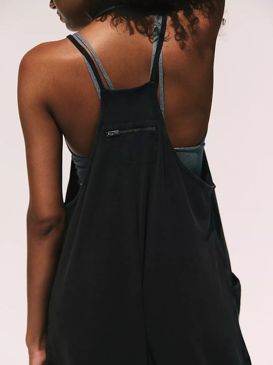 Free People Hot Shot Onesie in Washed Black