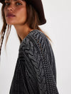 Free People Frankie Cable Sweater in black