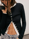 Free People Tilly Long-Sleeve Cardi in Black