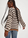 Free People Portland Pullover in Seaweed Shell striped sweater