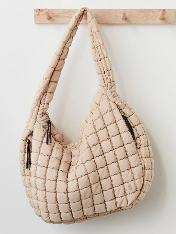 Free People FP Movement Quilted Carryall in off white