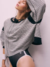 Free People My Time Layer Textured Black White Combo