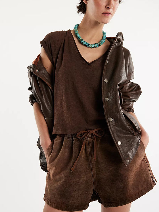 Free People Take 2 Tee in Double Espresso