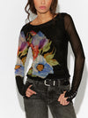 Free People Lilly Printed Long sleeve in Black Combo