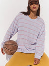 Free People Printed Hustle Layer in Awning Stripe Slate