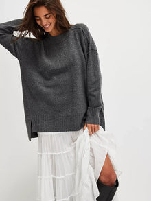  Free People Phoebe Pullover in Dark Grey Heather