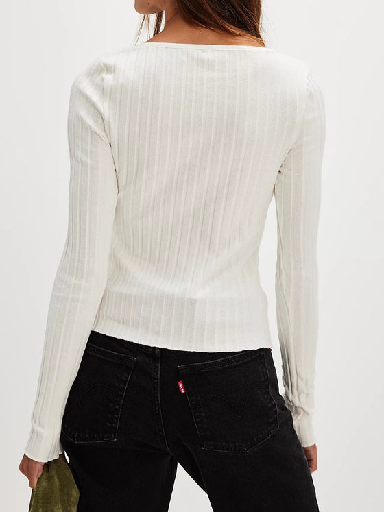 Free People Tilly Long-Sleeve Cardi in Ivory