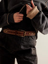 Free People WTF Sola Stud Belt in cognac