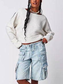  Free People Sublime Pullover in White Heather