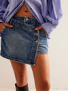 Free People Wynne Denim Skirt in Cornflower