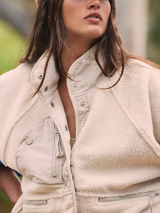 Free People Hit the Slopes Jacket in Muted Beige