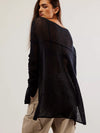 Free People Wednesday Cashmere Pullover in Black