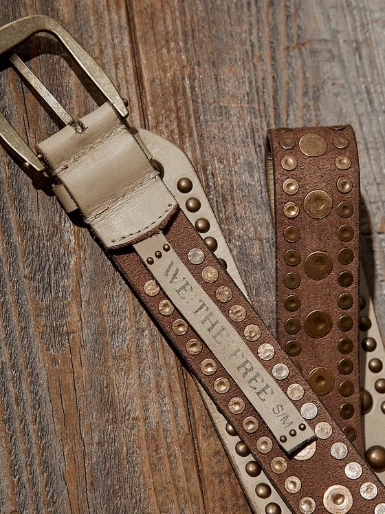 Free People WTF Sola Stud Belt in Stone Cold