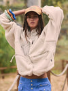 Free People Hit the Slopes Jacket in Muted Beige