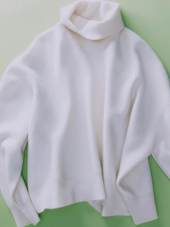 Free People Sigma Turtleneck in Coconut Milk white