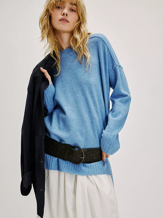 Free People Phoebe Pullover in Waterfall Heather