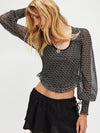 Free People Dottie Knit Top in Black Combo