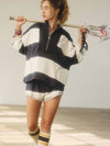 Free People Retro Rugby Set in Midnight Navy Combo
