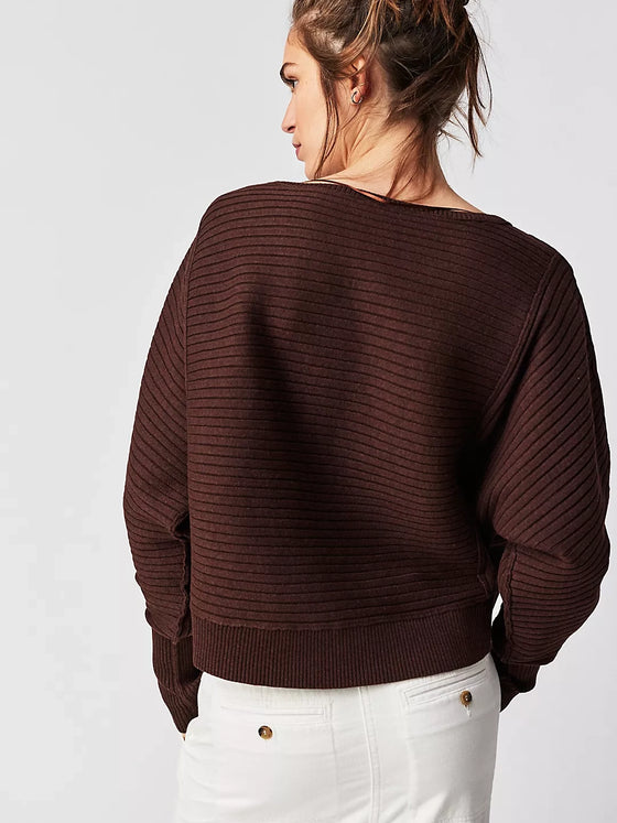 Free People Sublime Pullover in Chocolate Lava