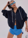 Free People Final Call Zip Up in Black