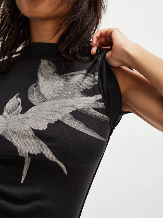 Birds in Flight Tee in Black