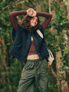 Free People Scout It Out Fleece Vest in Black