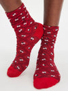 Free People Floral Jacquard Trouser Sock in Red