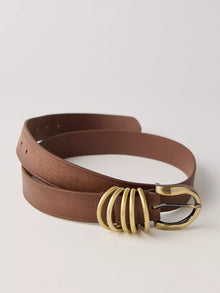  Free People Rori Leather Belt in Cognac