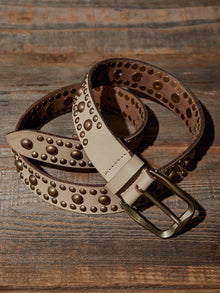  Free People WTF Sola Stud Belt in Stone Cold