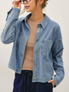 Be Cool's Knit Denim Cropped Shacket