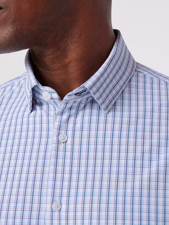 Leeward LS Dress Shirt in Purple Scott Plaid Mizzen and Main