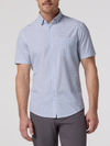 Mizzen+Main Leeward Short Sleeve Dress Shirt in Lilac Stacked Hatch