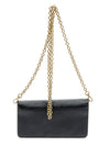 Prada Wallet On Chain Black Calf Leather Gold AA Saffiano Leather